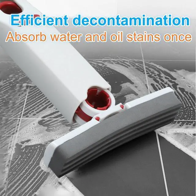 Alt view image 3 of 6 - ANISKEBBR Compact Handheld Wet/Dry Multi-Purpose Mini Sponge Cleaning Mop, 2 Sponge Heads