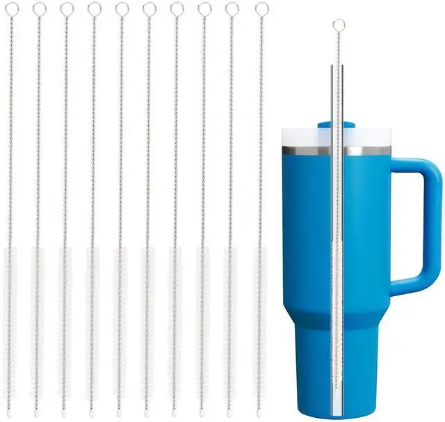 Main image of 10Pcs Extra Long Straw Cleaner Brush for Stanley 40oz 30oz 20oz 14oz Mug, Glass, Stainless Steel, Bottle and Silicone Straw