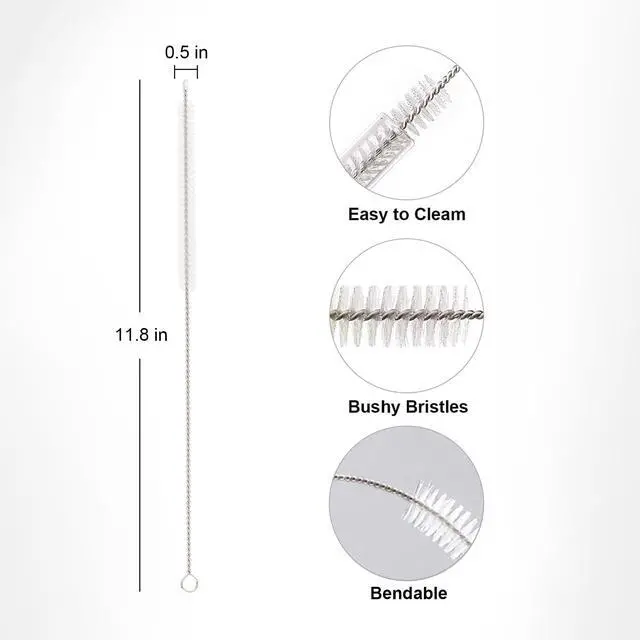 Alt view image 2 of 6 - 10Pcs Extra Long Straw Cleaner Brush for Stanley 40oz 30oz 20oz 14oz Mug, Glass, Stainless Steel, Bottle and Silicone Straw