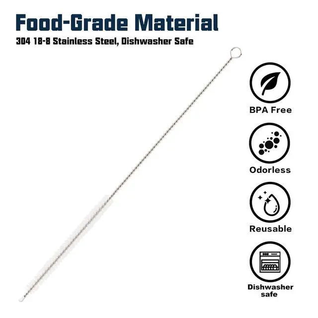 Alt view image 4 of 6 - 10Pcs Extra Long Straw Cleaner Brush for Stanley 40oz 30oz 20oz 14oz Mug, Glass, Stainless Steel, Bottle and Silicone Straw