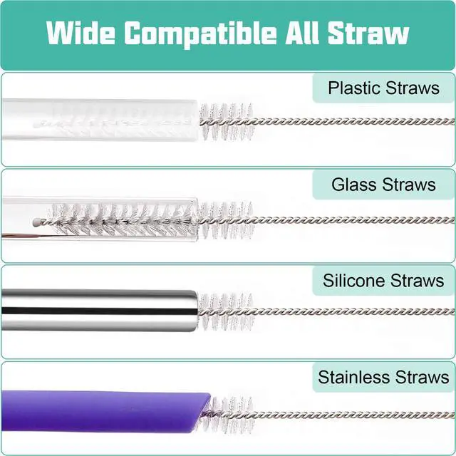 Alt view image 3 of 6 - 10Pcs Extra Long Straw Cleaner Brush for Stanley 40oz 30oz 20oz 14oz Mug, Glass, Stainless Steel, Bottle and Silicone Straw