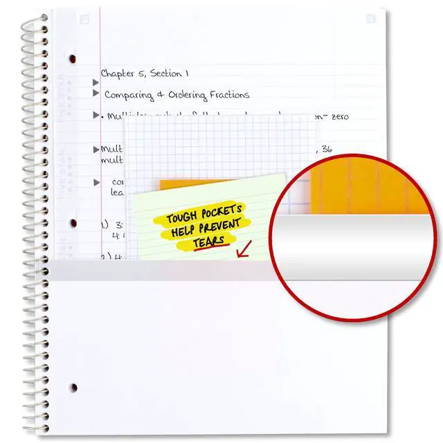 Alt view image 2 of 6 - Five Star 820233F Spiral Notebook with Study App, 1 Subject, College Ruled, 8.5"x11", 80 Sheets, Fights Ink Bleed, Water Resistant Covers, Organic Lines
