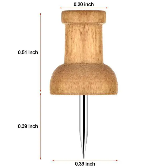 Alt view image 5 of 7 - 40Pcs Wood Push Pins Decorative Thumb Tacks for Cork Board Bulletin Board Map Pins