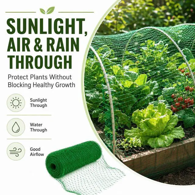 Alt view image 5 of 7 - 8x16.4FT Garden Bird Netting, Reusable Fine Mesh for Plant Protection, Fruit Trees, Vegetable Plants, Blueberry Bushes, Raised Beds, Chicken Coop