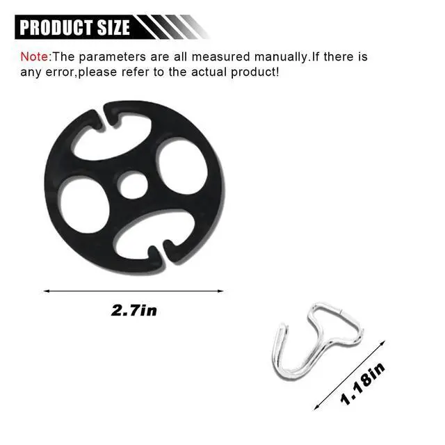 Alt view image 2 of 6 - 24PCS Plum Plate Metal Hooks with Locking Clips and Plastic Fasteners, 12 Hooks + 12 Plastic Chucks, Car Seat Cover Accessories (Black)