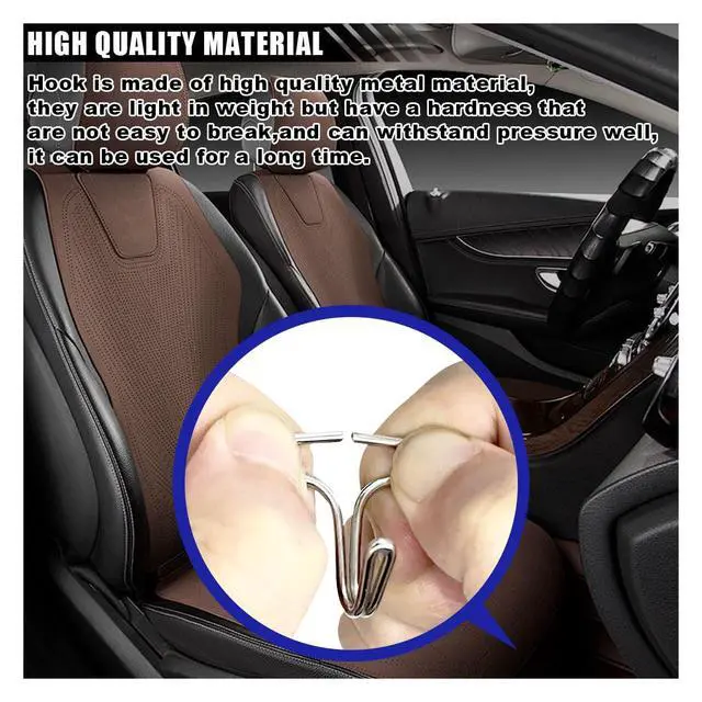 Alt view image 5 of 6 - 24PCS Plum Plate Metal Hooks with Locking Clips and Plastic Fasteners, 12 Hooks + 12 Plastic Chucks, Car Seat Cover Accessories (Black)