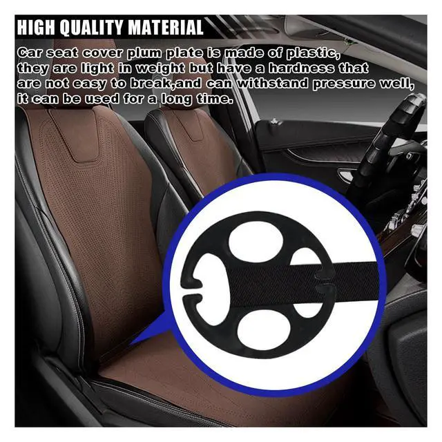 Alt view image 3 of 6 - 24PCS Plum Plate Metal Hooks with Locking Clips and Plastic Fasteners, 12 Hooks + 12 Plastic Chucks, Car Seat Cover Accessories (Black)
