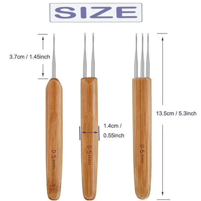 Alt view image 2 of 4 - Dreadlock Crochet Hooks 0.5mm, 3 Pcs