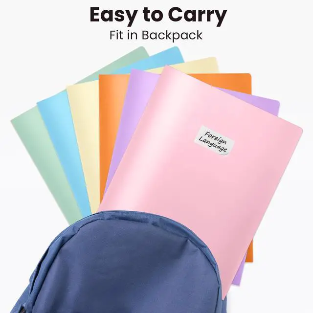 Alt view image 2 of 6 - Sooez 7Pack Plastic Pocket Folders with Extra Labels