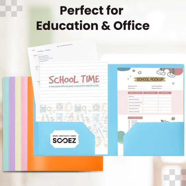 Alt view image 5 of 6 - Sooez 7Pack Plastic Pocket Folders with Extra Labels