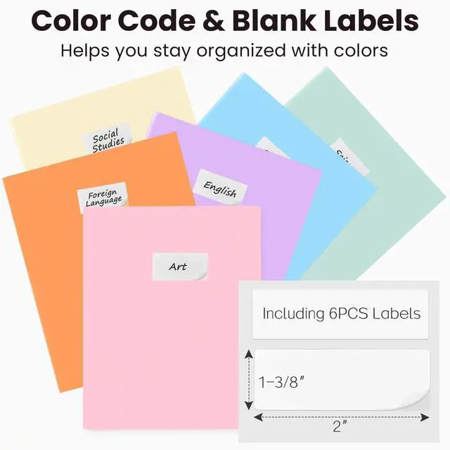 Alt view image 6 of 6 - Sooez 7Pack Plastic Pocket Folders with Extra Labels