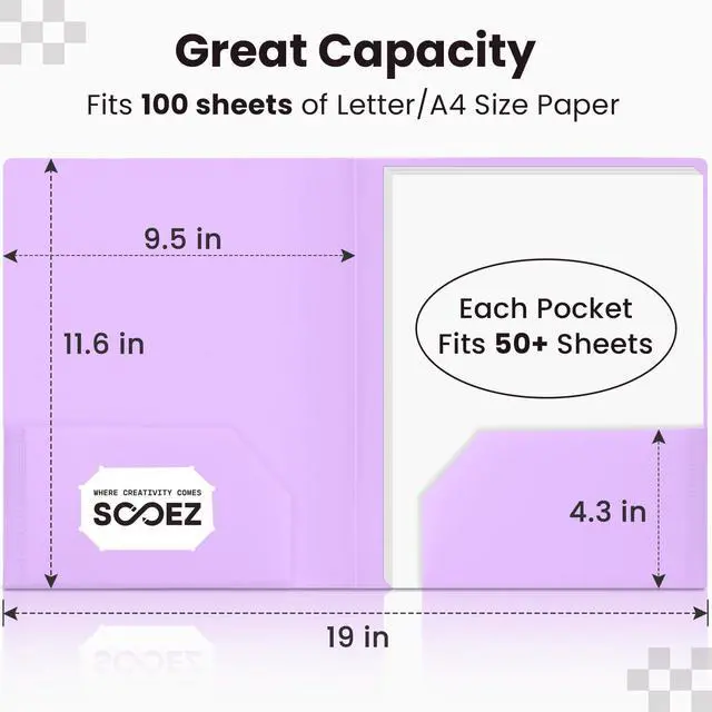 Alt view image 4 of 6 - Sooez 7Pack Plastic Pocket Folders with Extra Labels
