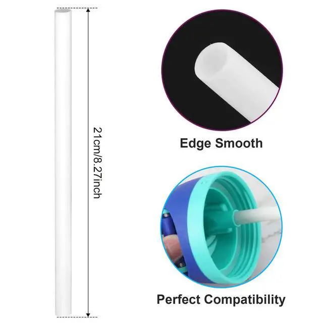 Alt view image 4 of 5 - Straw Replacement for Owala Water Bottle 24oz 32oz Accessories Set - 6Pack BPA-Free Straws, 2Pack Cleaning Brushes