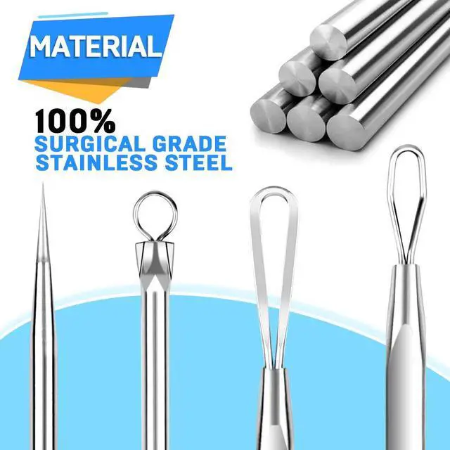 Alt view image 3 of 6 - Teenitor 2-in-1 Surgical Grade Pimple Extractor Blackhead Comedone Removal Tool for Face Nose Silver