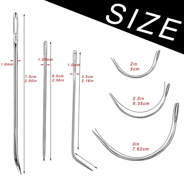 Alt view image 4 of 6 - Veroave 20Pcs Curved Upholstery Sewing Needles