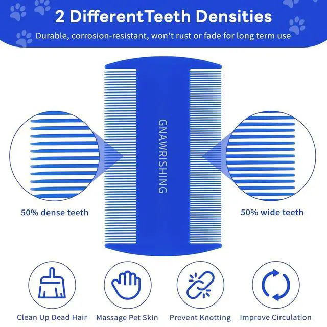 Alt view image 6 of 6 - 4-Pack Stainless Steel Flea Comb for Dogs & Cats