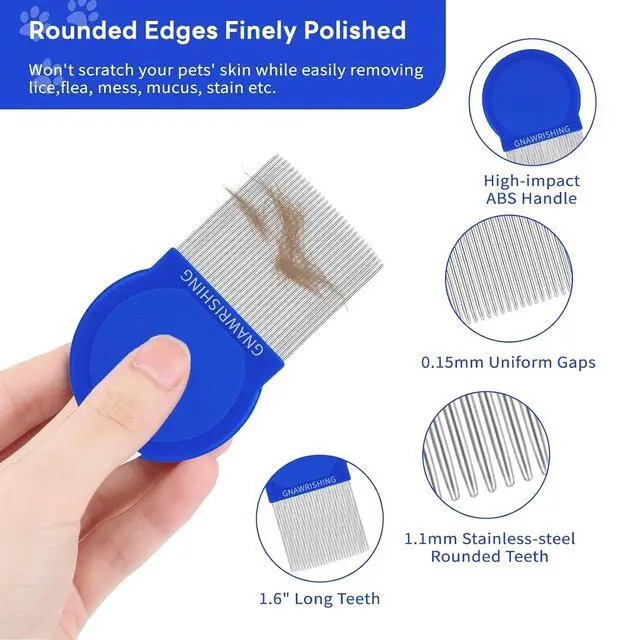 Alt view image 2 of 6 - 4-Pack Stainless Steel Flea Comb for Dogs & Cats