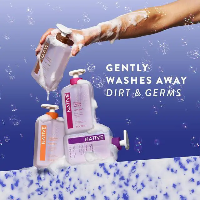 Alt view image 4 of 6 - Native Liquid Hand Soap, Coconut & Vanilla Scent, Non-Drying Formula for Soft, Smooth Hands, Plant-Based Cleansers, Sulfate & Paraben Free, 13oz Bottle