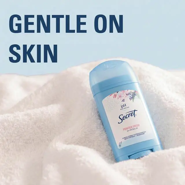 Alt view image 4 of 6 - Secret Powder Fresh Scent Antiperspirant and Deodorant for Women, 24hr Sweat and Odor Protection, PH Balanced, Gentle on Skin, Wide Solid Stick, 2.7 oz