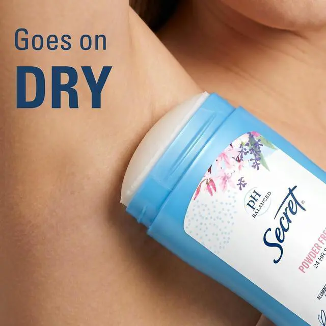 Alt view image 3 of 6 - Secret Powder Fresh Scent Antiperspirant and Deodorant for Women, 24hr Sweat and Odor Protection, PH Balanced, Gentle on Skin, Wide Solid Stick, 2.7 oz