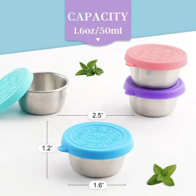 Alt view image 4 of 6 - Qukaka 6x1.6 oz Salad Dressing Containers with Lids