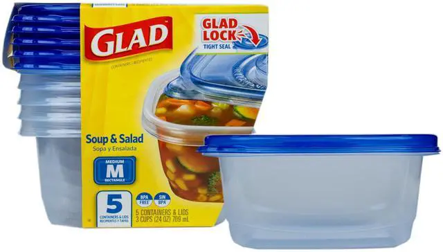 Main image of GladWare Medium Rectangle Food Storage Containers, 24oz, 5 Count