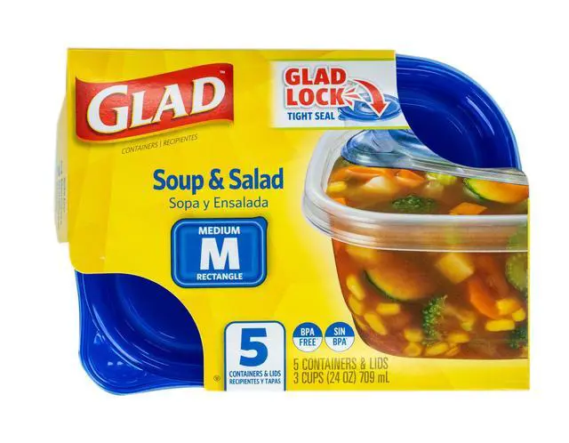 Alt view image 2 of 6 - GladWare Medium Rectangle Food Storage Containers, 24oz, 5 Count