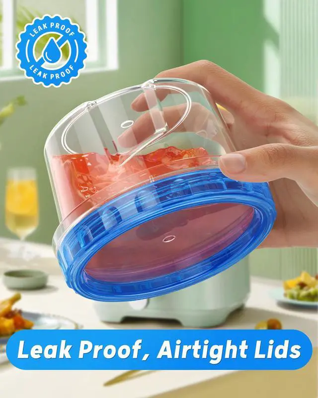 Alt view image 7 of 7 - BiuLeon 6 Pack 17oz Freezer Storage Containers, Plastic with Twist Top Lids, BPA Free, Reusable, Microwave and Dishwasher Safe