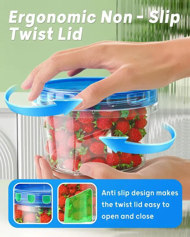 Alt view image 5 of 7 - BiuLeon 6 Pack 17oz Freezer Storage Containers, Plastic with Twist Top Lids, BPA Free, Reusable, Microwave and Dishwasher Safe