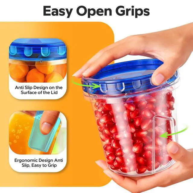 Alt view image 3 of 6 - HOMETALL Freezer Storage Containers, 6 Pack 24 Oz, Airtight Plastic