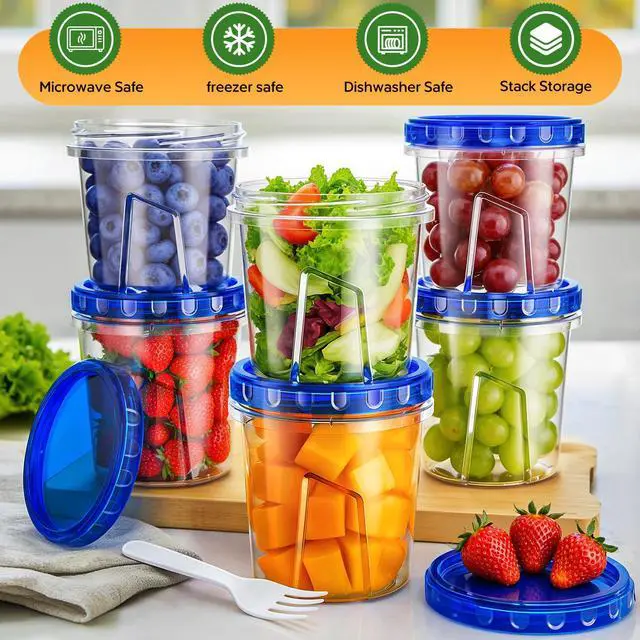 Alt view image 6 of 6 - HOMETALL Freezer Storage Containers, 6 Pack 24 Oz, Airtight Plastic