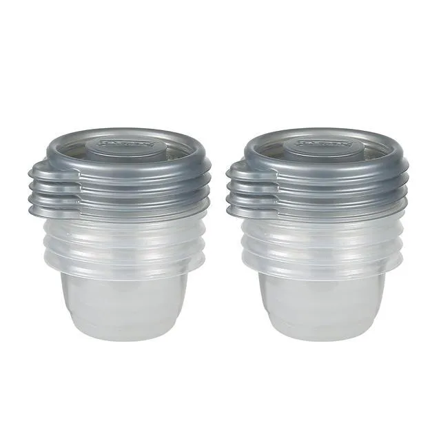 Alt view image 4 of 5 - Glad GladWare Mini Round Containers, 4 Oz, 8 Count, Silver Metallic Lid