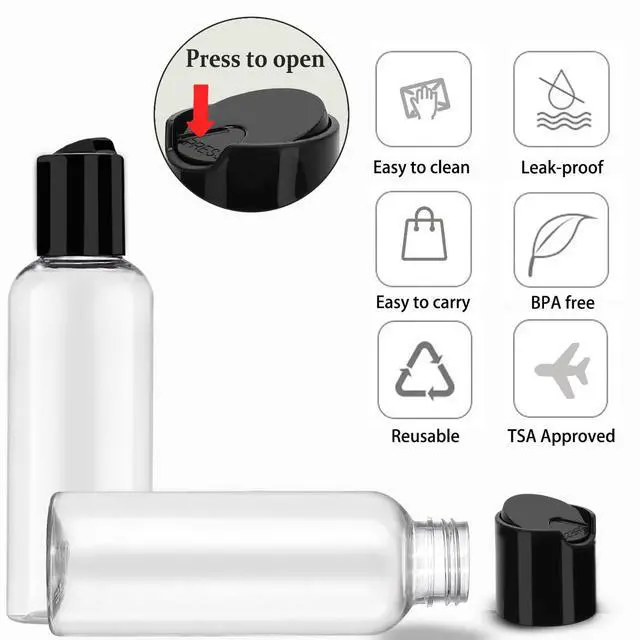 Alt view image 7 of 7 - DNSEN 5 Pack 3.4 oz Plastic Travel Bottles TSA Approved Leakproof Empty with Labels