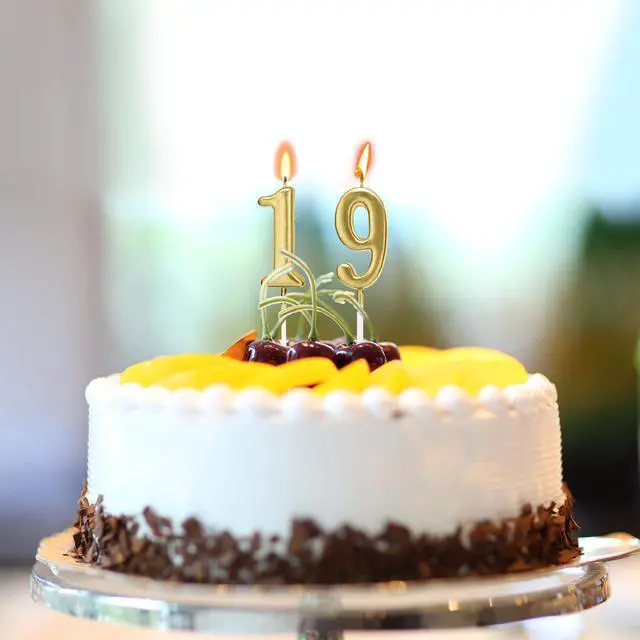Alt view image 7 of 7 - Beanlieve 10-Pieces Numeral Birthday Candles Numbers 0-9, Champagne Gold, for Birthday Party Cake Decoration and Wedding Anniversary