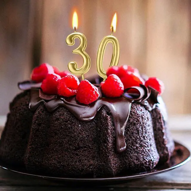 Alt view image 6 of 7 - Beanlieve 10-Pieces Numeral Birthday Candles Numbers 0-9, Champagne Gold, for Birthday Party Cake Decoration and Wedding Anniversary