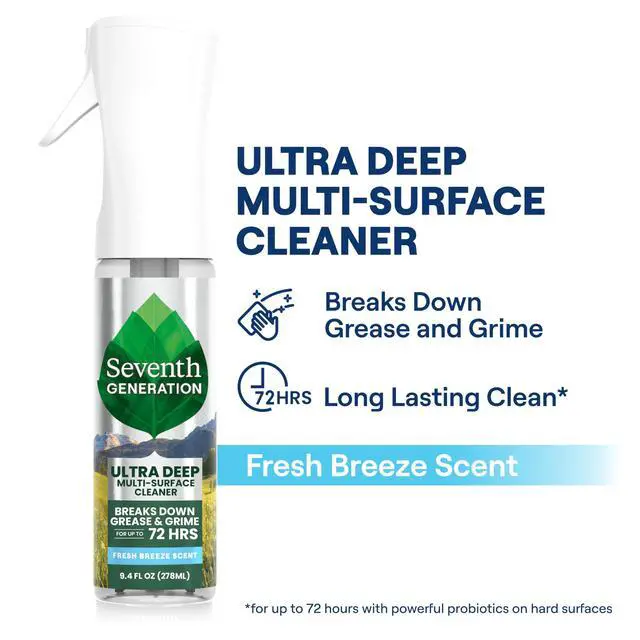 Alt view image 5 of 6 - Seventh Generation Ultra Deep Probiotic Multi Surface Cleaner, 9.4fl oz, Fresh Breeze, 80% USDA Biobased