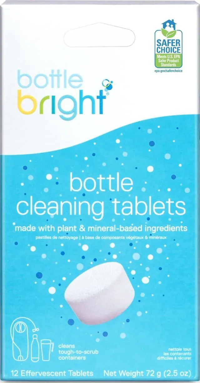 Main image of Bottle Bright Cleaning Tablets (12, 36, 78 Count) - Cleaner for Stainless Steel, Tumblers, Thermos, Removes Coffee Tea Stains, Eliminates Odors, Easy Safe Cleaning