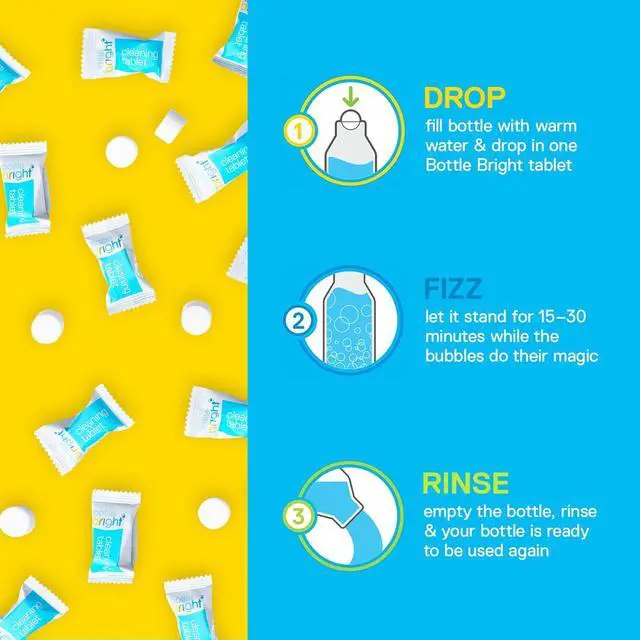Alt view image 4 of 6 - Bottle Bright Cleaning Tablets (12, 36, 78 Count) - Cleaner for Stainless Steel, Tumblers, Thermos, Removes Coffee Tea Stains, Eliminates Odors, Easy Safe Cleaning