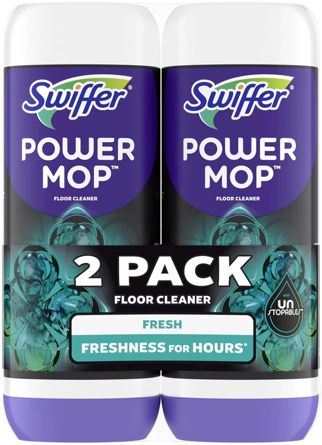 Main image of Swiffer PowerMop Floor Cleaning Solution with Unstopables Fresh Scent, 25.3 fl oz, 2 Pack