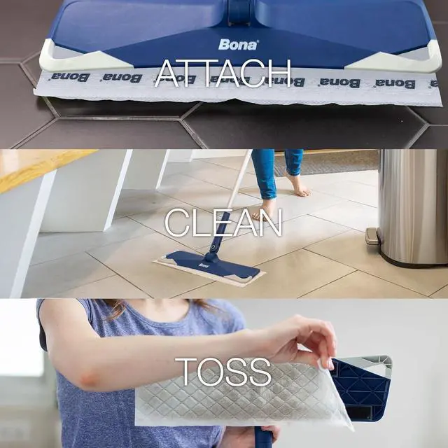Alt view image 3 of 5 - Bona Disposable Wet Cleaning Pads for Hard-Surface Floors, Lemon Mint Scent, 12 Count