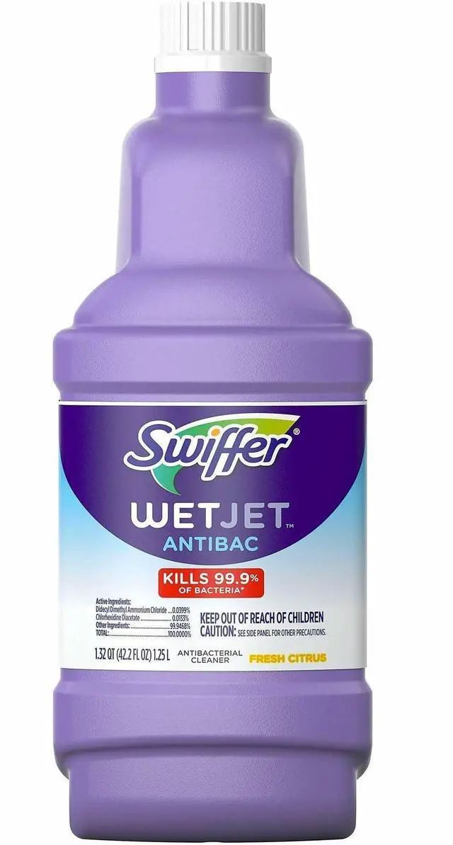 Alt view image 2 of 7 - Swiffer WetJet Antibacterial Solution Refill, 1.25L, Fresh Citrus, All Purpose Multi Surface Floor Cleaner