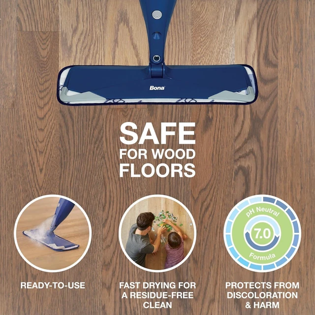 Alt view image 5 of 6 - Bona Hardwood Floor Cleaner Spray Mop Cartridge - 34 fl oz - Unscented - Refillable - Residue-Free for Bona Spray Mops