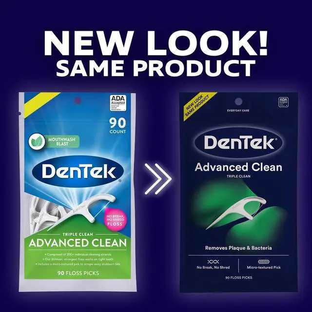 Alt view image 5 of 6 - DenTek Advanced Clean Floss Picks, Plaque Remover, 90 Count