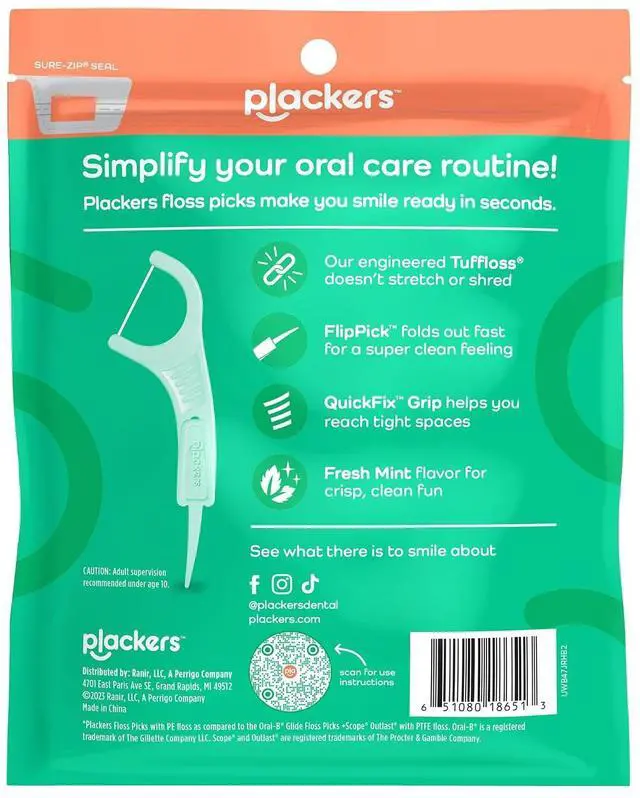Alt view image 6 of 6 - Plackers Micro Line Floss Picks, Intense Mint, 150 Count