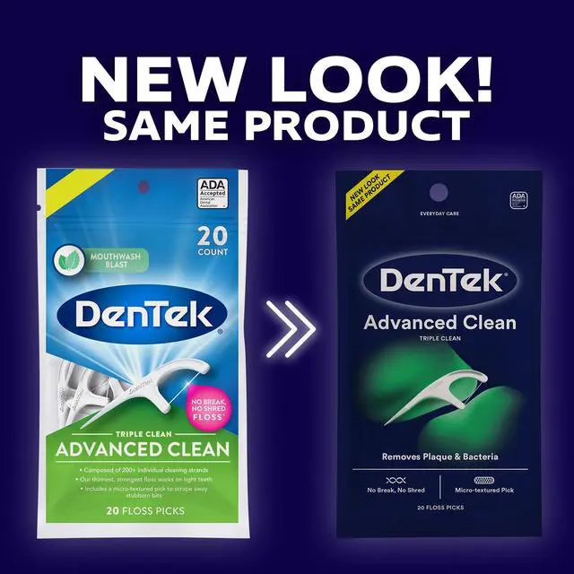 Alt view image 3 of 6 - DenTek Advanced Clean Floss Picks, Plaque Remover, 20 Count, Pack of 6