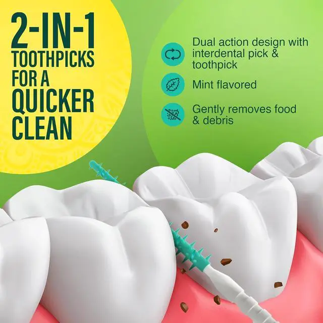 Alt view image 4 of 7 - GuruNanda 2-in-1 QuickPik Toothpick & Interdental Pick, Soft Rubber Bristles, with Travel Case, 60ct (Pack of 2)