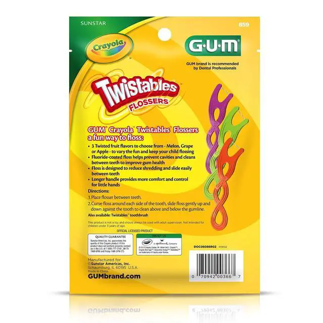 Alt view image 3 of 6 - GUM Crayola Twistables Kids Floss Pick with Fluoride, 90 Count