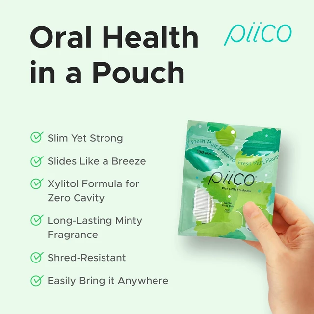 Alt view image 4 of 7 - Piico Xylitol Floss Picks, 100 Count - Unbreakable, Shred-Resistant, Resealable, Unique Flavored Dental Flossers for Adults, Portable