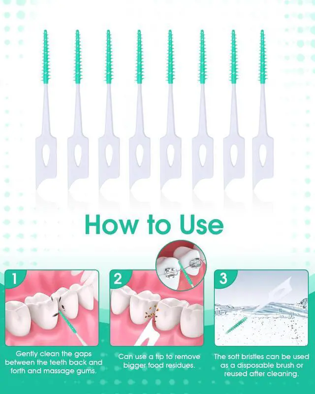 Alt view image 3 of 7 - Dental Floss Picks 220 PCS, Soft Toothpicks Brush for Teeth, Green