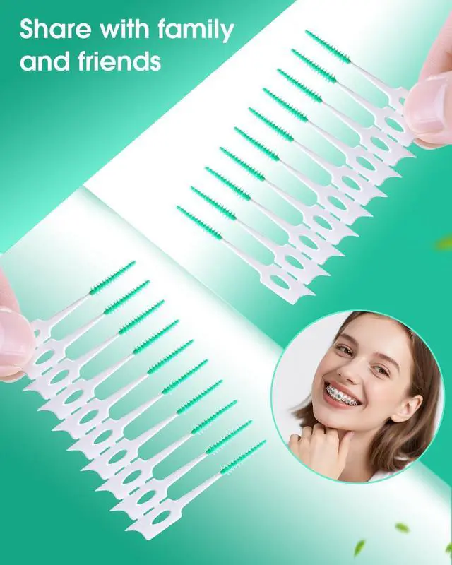 Alt view image 4 of 7 - Dental Floss Picks 220 PCS, Soft Toothpicks Brush for Teeth, Green